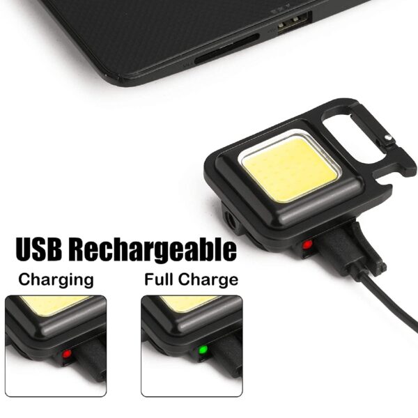 Set x2 Mini Linterna Llavero Led Portátil Magnetica Recargable Usb - Imagen 4