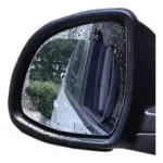 Película antiempañante para espejos retrovisores de auto, set x4 pares, con gotas de agua.