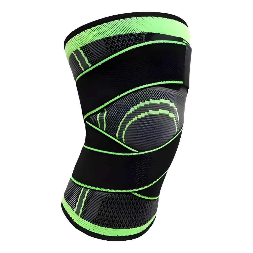 Rodilleras deportivas de compresión ajustables para soporte y alivio del dolor.