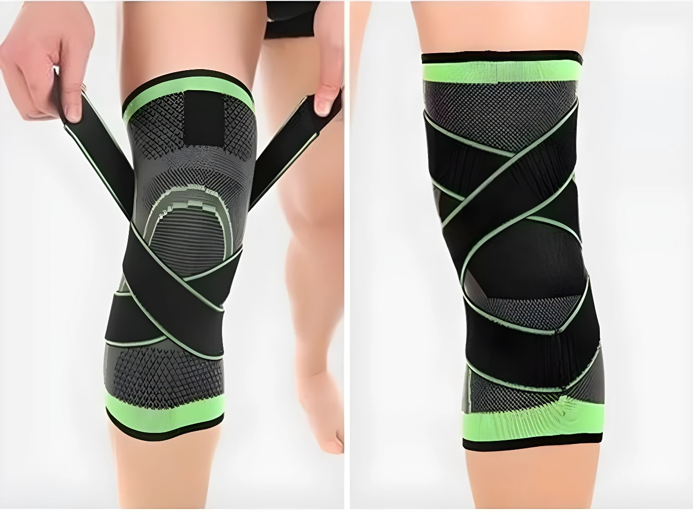 Set x2 rodilleras deportivas de compresión ajustables con soporte y alivio para el dolor.