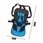 Silla de seguridad ajustable para bebé en carro, color azul, 60x30cm.