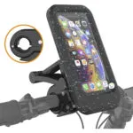 Soporte M3 impermeable para moto/bicicleta con celular visible. Antirrobo.
