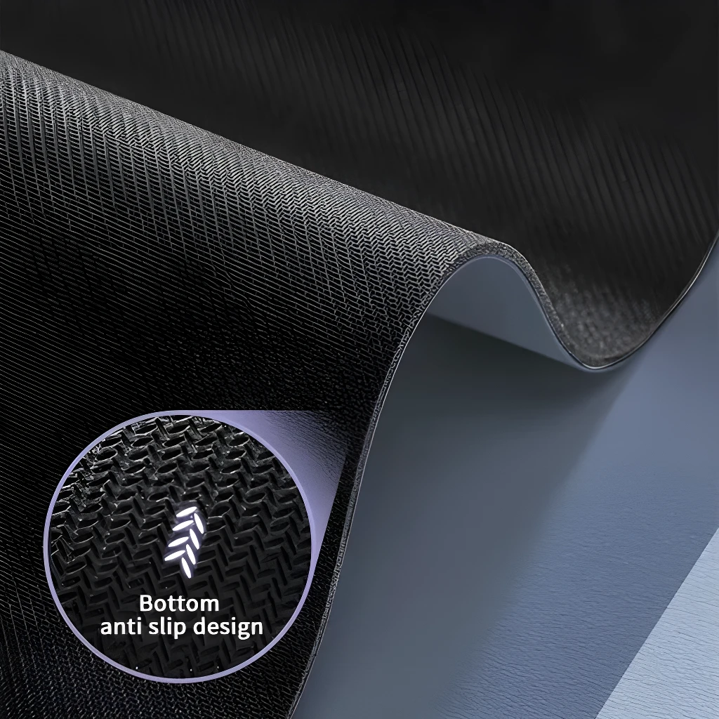 Tapete cocina antideslizante y absorbente, detalle textura inferior para agarre seguro.