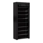 Zapatera closet armable de 9 niveles en color negro, ideal para organizar calzado y accesorios.