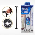 Bastón plegable Trusty Cane con linterna LED y base pivotante de 4 patas para mayor estabilidad.