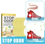 Parches desodorantes para zapatos: antes y después de usar North Moon Stop Odor.