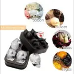 Molde para hielos en forma de calavera, ideal para crear dulces, jabones o velas temáticas.