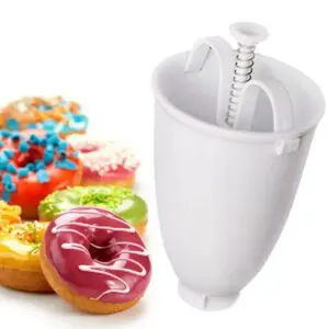 Molde x2 para donas con dosificador, ideal para preparar deliciosos postres caseros.