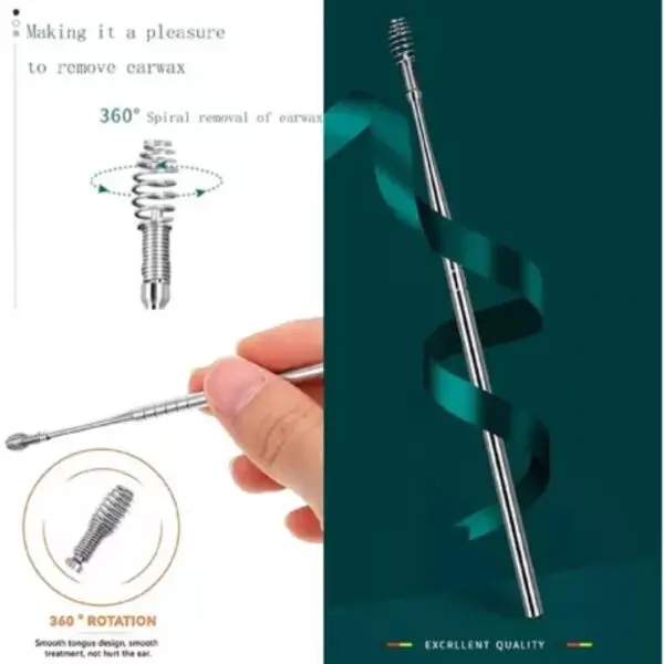 Kit 6 piezas para limpieza y cuidado de oídos, diseño espiral 360°, excelente calidad.