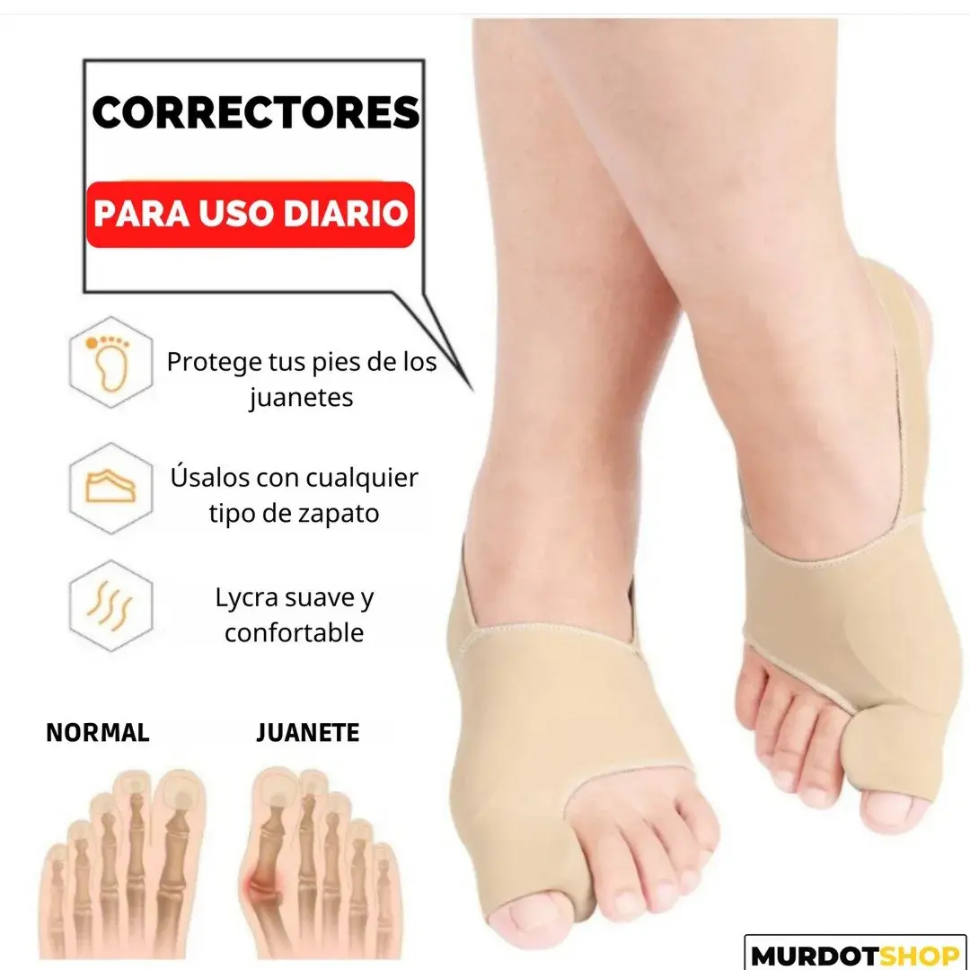 Set x2 Corrector de Juanete para uso diario, protege tus pies, cómodo con lycra.