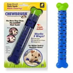 Set x2 Hueso Cepillo Para Mascotas: cepilla dientes, raspa placa y masajea encías.