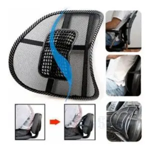 Cojín lumbar ergonómico para mejorar la postura, ideal para sillas de oficina y auto.