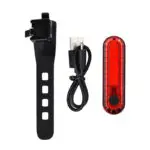Luz led trasera impermeable para bicicleta, con cable USB de carga y soporte.