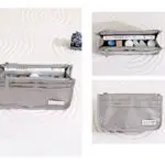 Bolso organizador Oasis gris con compartimentos, ideal para viajes y uso diario.