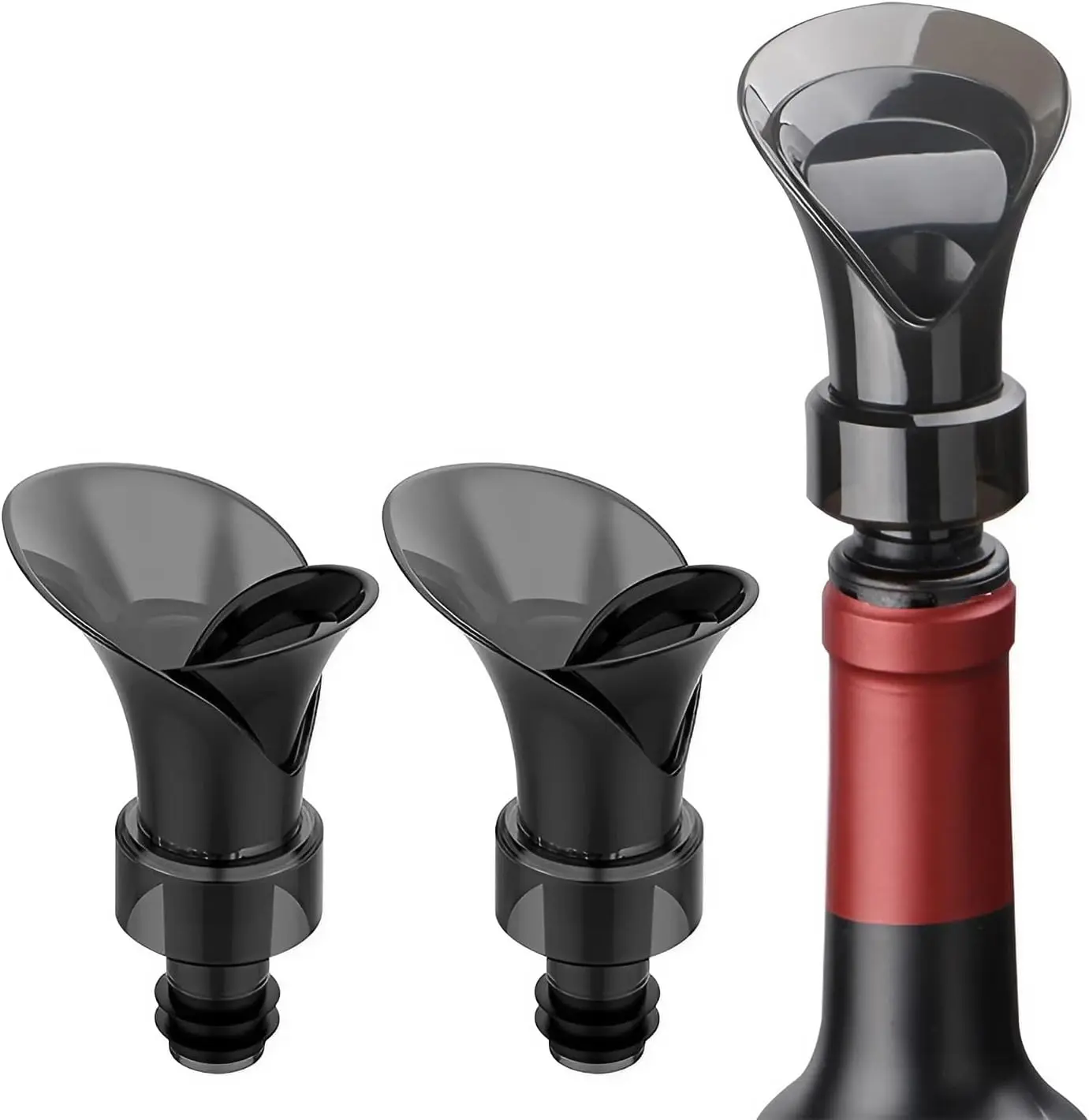 Set x2 boquillas dispensador vino para botella, accesorio de bar esencial.