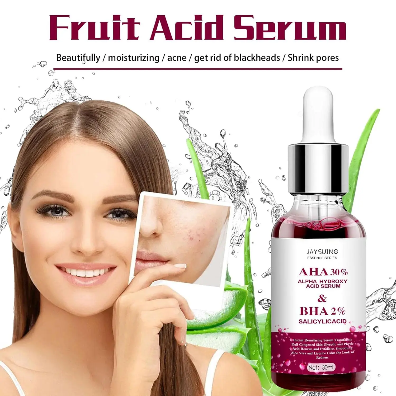 Set x2 Tratamiento Definitivo Acné: Serum con AHA 30% y BHA 2% para piel radiante.