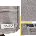 Bolso organizador Oasis gris con detalle de viaje y cremallera.