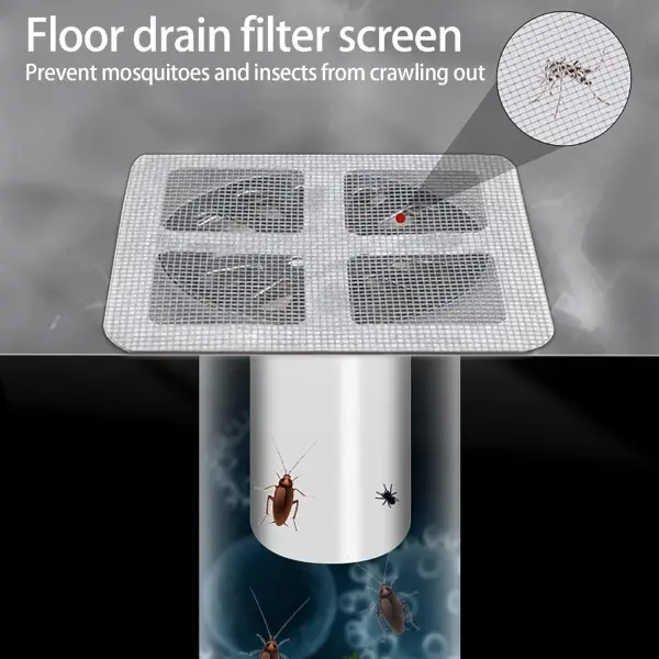 Set x100 malla desechable para drenaje: protege contra mosquitos y cucarachas.