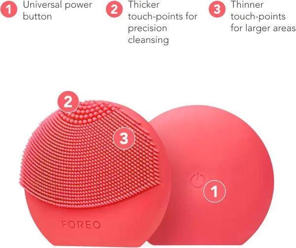 Foreo Luna Mini masajeador facial: limpiador, puntos de contacto para precisión y áreas grandes.