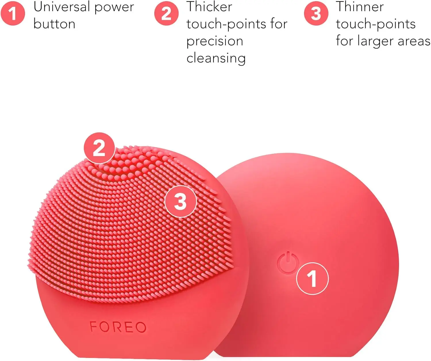Foreo Luna Mini masajeador facial: limpiador, puntos de contacto para precisión y áreas grandes.