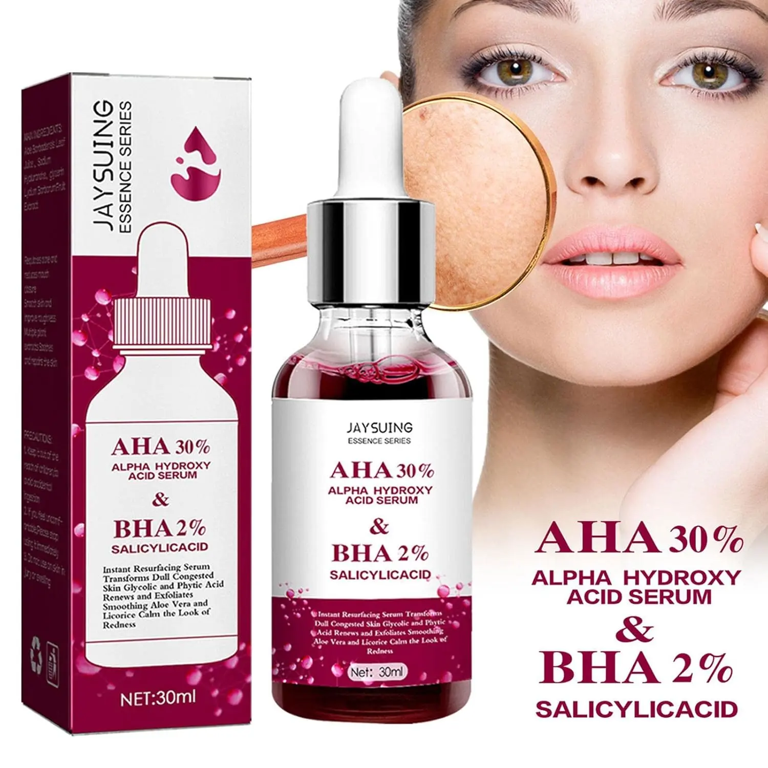 Set x2 Tratamiento Definitivo Acné: serum AHA 30% y BHA 2% para piel radiante