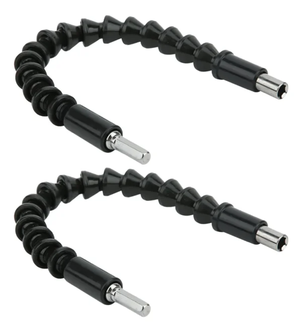 Set x2 extensión flexible para taladro con puntas hexagonales en blanco.