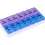 Pastillero semanal de 14 divisiones, 7 días AM/PM, organizador de medicamentos