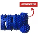 Set x2 Hueso cepillo para mascotas azul con cerdas resistentes, ideal para aseo y masaje.