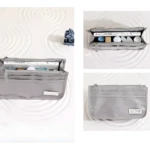 Set x2 bolso organizador gris para cartera, compacto y funcional