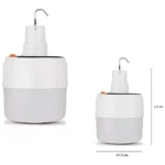 Bombillo LED solar recargable con 24 luces, de 17cm de alto y 10.5cm de ancho.