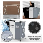 Cesto plegable para ropa sucia del hogar, organizador de almacenamiento para separar por color, tela Oxford.