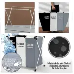 Cesto plegable para ropa sucia del hogar, organizador de almacenamiento para separar por color, tela Oxford.