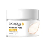 Crema BIOAQUA Rice Raw Pulp con extracto de arroz, tarro blanco, 50g.