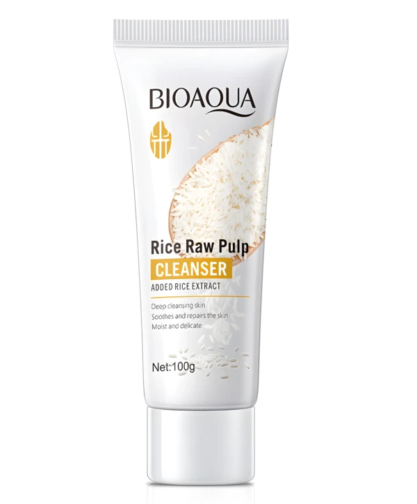 Bioaqua Combo Arroz x5: jabón, contorno, serum, crema, mascarilla para limpieza e hidratación de la piel.