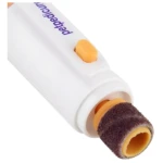 Lima eléctrica para mascotas petpedicure con accesorio de lijado rotatorio, color blanco y naranja.