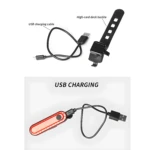 Luz led de bicicleta recargable por USB, impermeable, con accesorio de montaje.