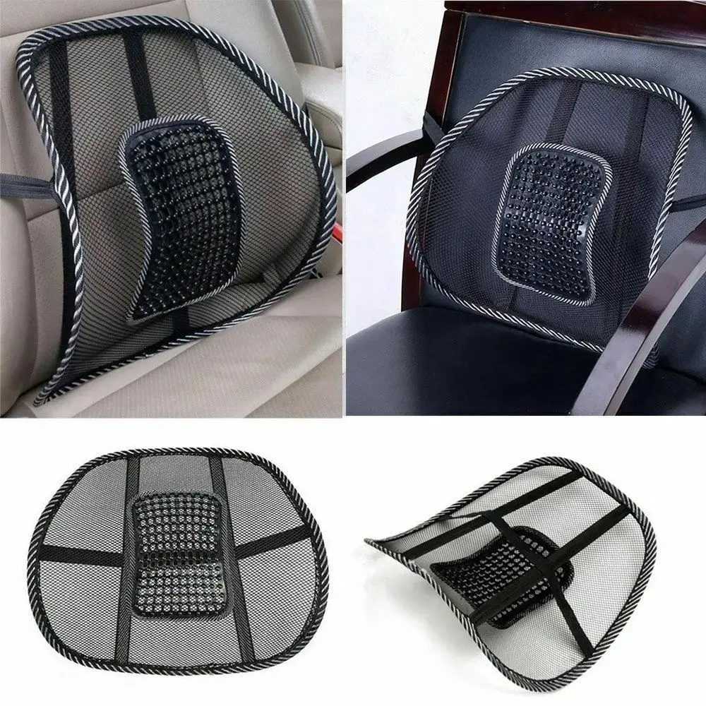 Set x2 cojín lumbar corrector de postura, malla transpirable y soporte ergonómico para silla de auto u oficina.
