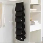 Estante organizador de zapatos colgante para armario, negro, 117x32 cm
