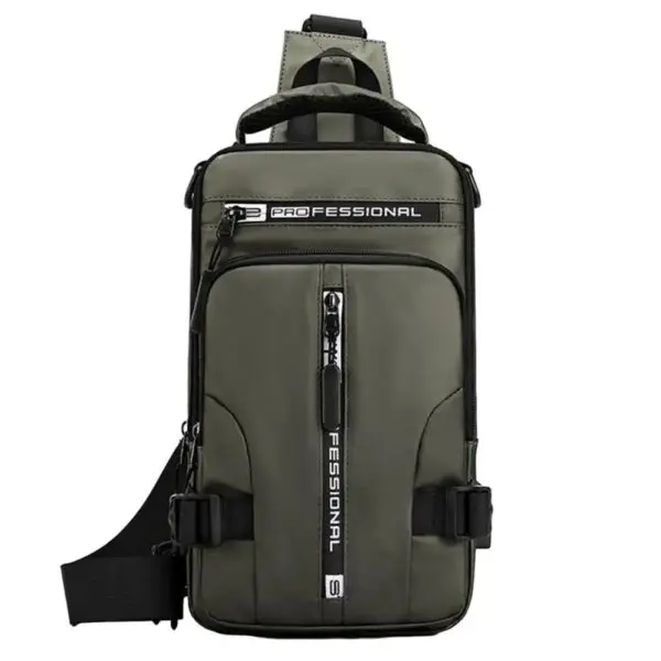 Pechera multiusos gris "PROFESSIONAL" con correa ajustable, ideal para uso diario.
