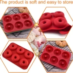 Set de 3 moldes de silicona para mini donas, horneando y decorando.