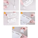 Organizador multifuncional para baño. Ensamblaje paso a paso en repisa de inodoro.