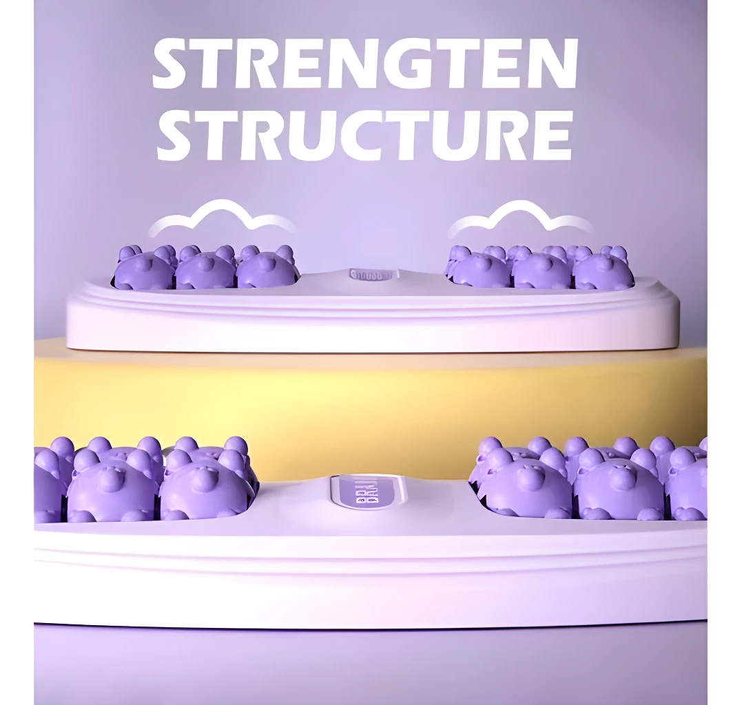 Rodillo de masaje de pies con diseño de osos, ideal para fortalecer la estructura y relajar.