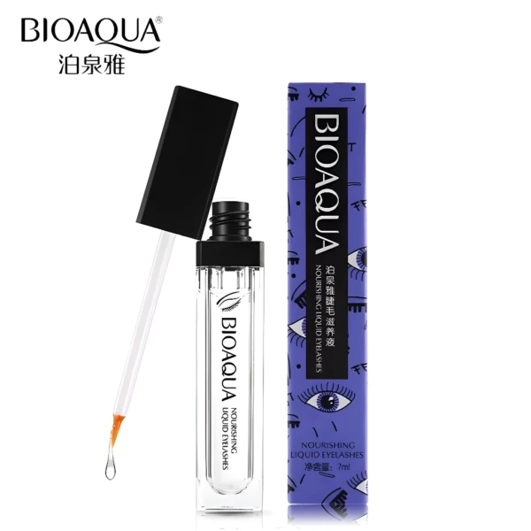 Set x3 Serum Alargador y Fortalecedor de Pestañas Bioaqua, frasco y caja morada.