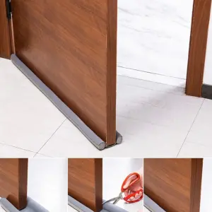 Tira de sellado para puerta de madera, protege del viento y el polvo, con corte a medida.