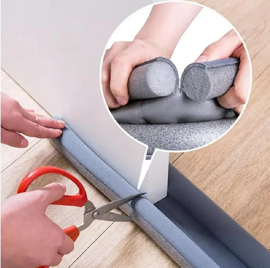 Tira de sellado para puerta: detiene el ruido y el viento, fácil de instalar, recortable.