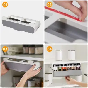 Kit Organizador Multiusos 7 En 1: Estante deslizable para especias y condimentos en cocina.