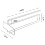 Organizador de copas colgante metálico, 26x11x7.5cm, ideal para cocina y bar.