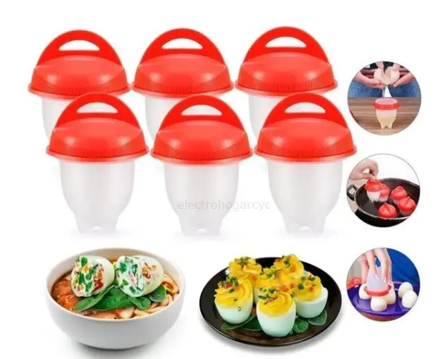 Molde de silicona para hervir huevos estilo poché, ideal para desayuno y aperitivos.