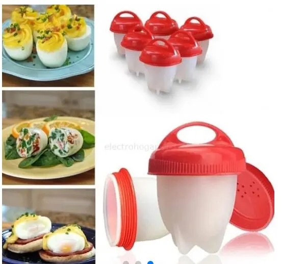 Set x6 Molde Silicona Hervir Huevos: cocción perfecta y fácil desmoldeado.