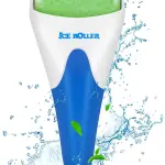 Rodillo de crioterapia para rostro con gel verde, ideal para masajes fríos y revitalizantes.